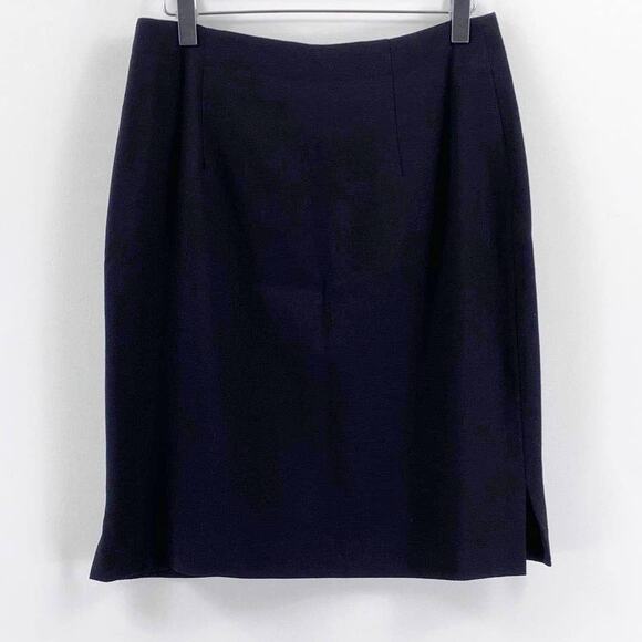 EMILY DANIELL 100% Wool Vintage Black Pencil Mini Skirt - Picture 1 of 7